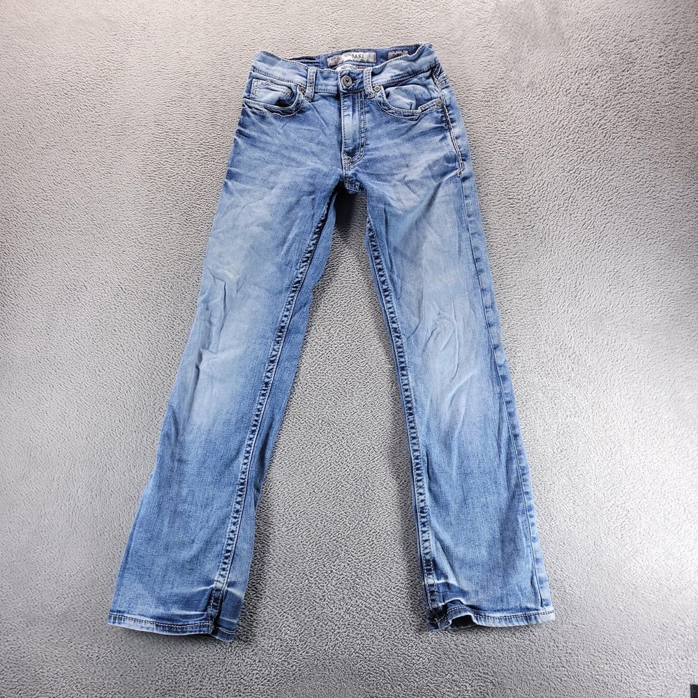 BKE Jake Bootleg Jeans Mens 27x30 Blue Regular Bootcut Light Wash Stretch Denim